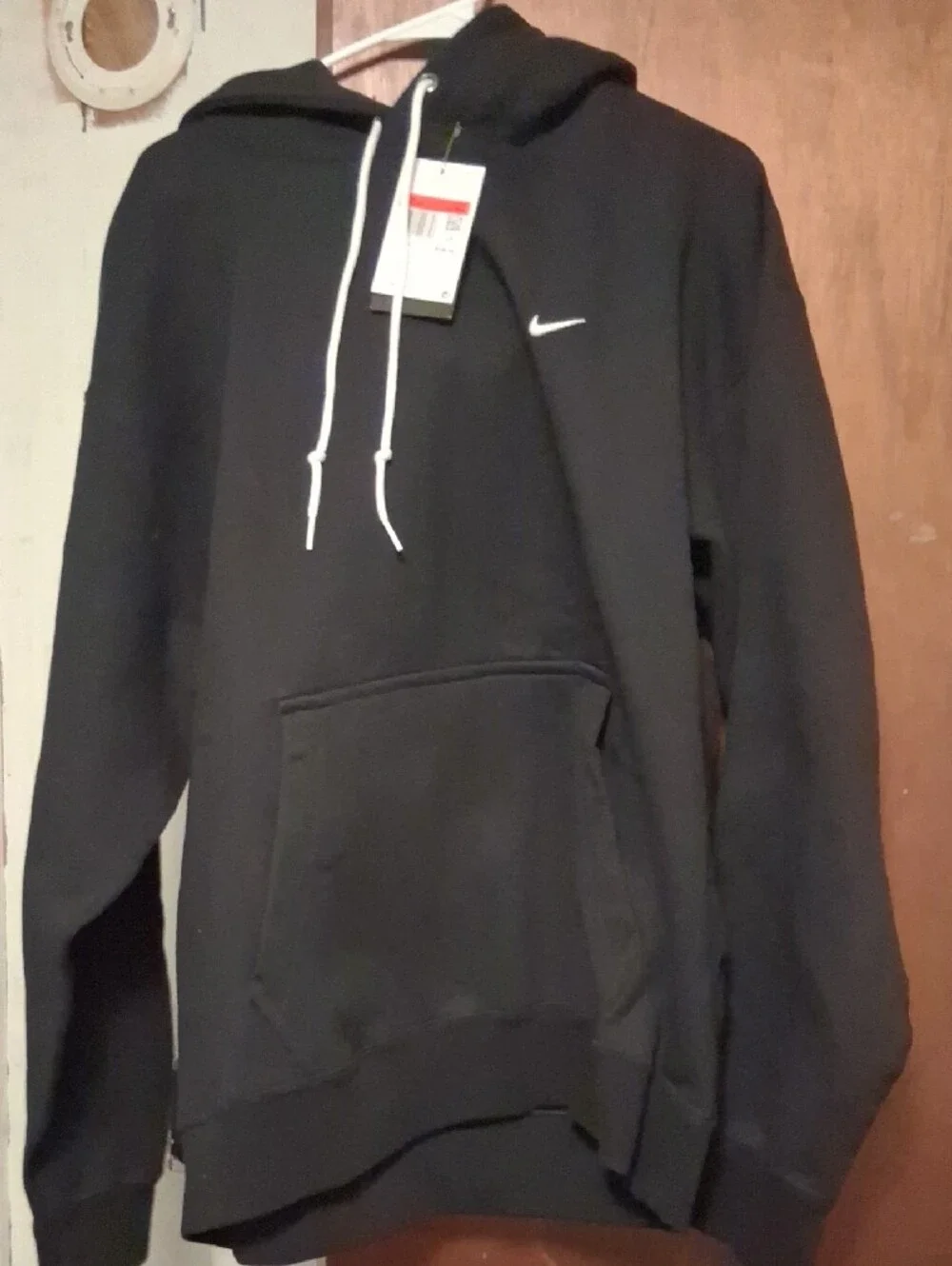 Nike Black Pullover Hoodie with White Swoosh